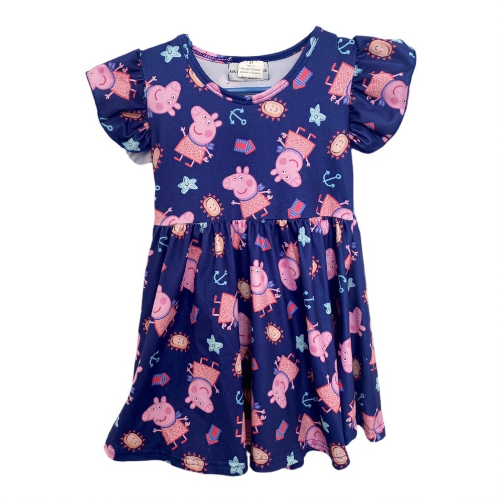Peppa Pig Print- small shop dress- Ava and Grace Boutique- 3T